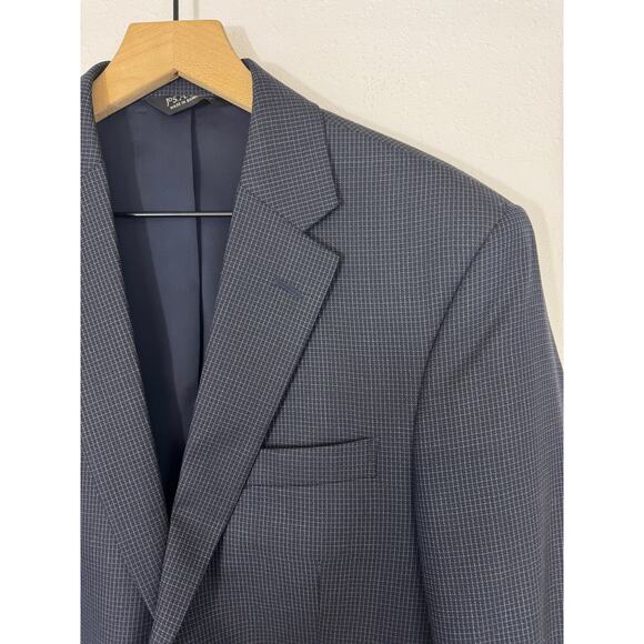 Jos. A. Bank Traveler’s Collection Tailored Fit Blazer 37R Navy Check - Picture 7 of 9